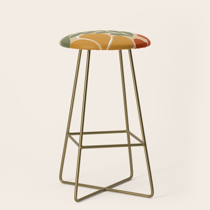 70s boho botanical flowers   Stool