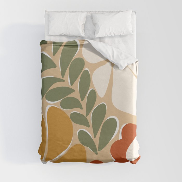 70s boho botanical flowers   Duvet Cover