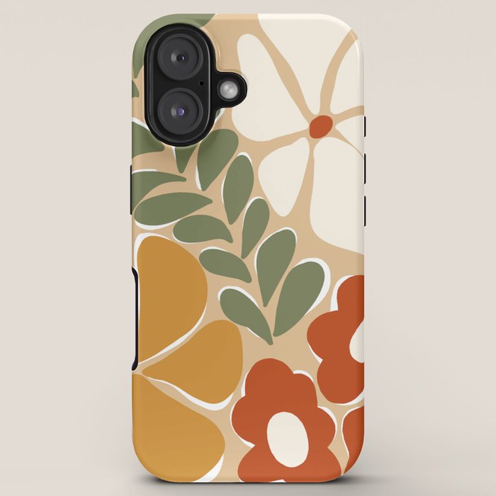 70s boho botanical flowers   iPhone Case