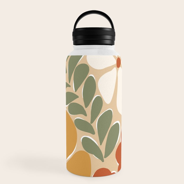 70s boho botanical flowers   Water Bottle