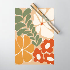 70s boho botanical flowers   Wrapping Paper