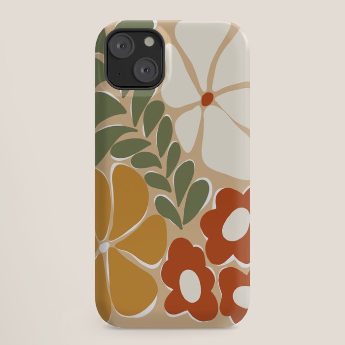 70s boho botanical flowers   iPhone Case