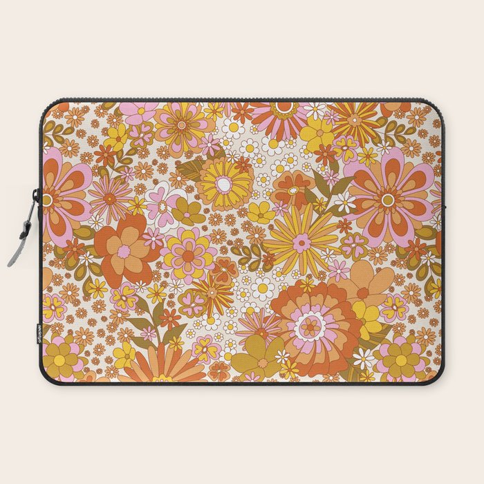 70s Floral Pattern Laptop Sleeve
