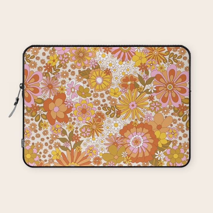70s Floral Pattern Laptop Sleeve