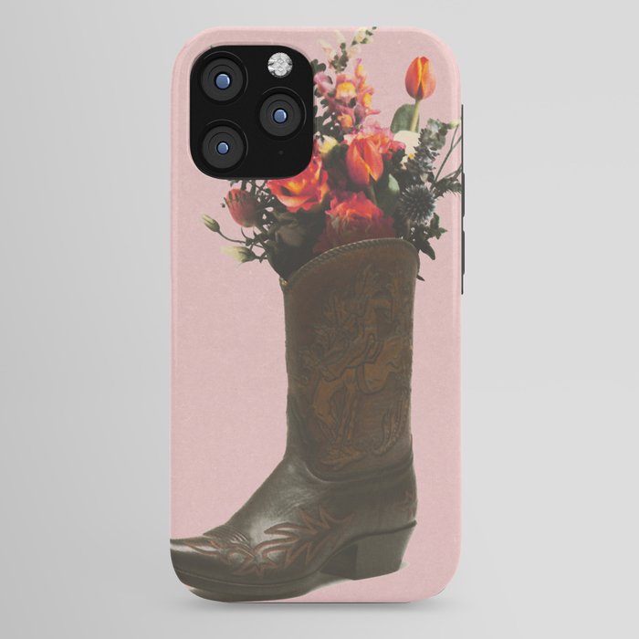 A Cowboy Boot With Spring Bouquet iPhone Case