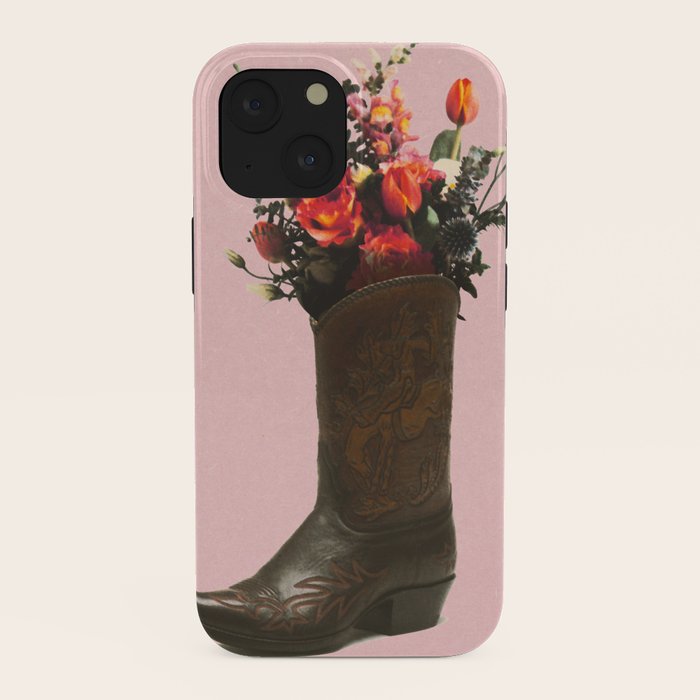 A Cowboy Boot With Spring Bouquet iPhone Case