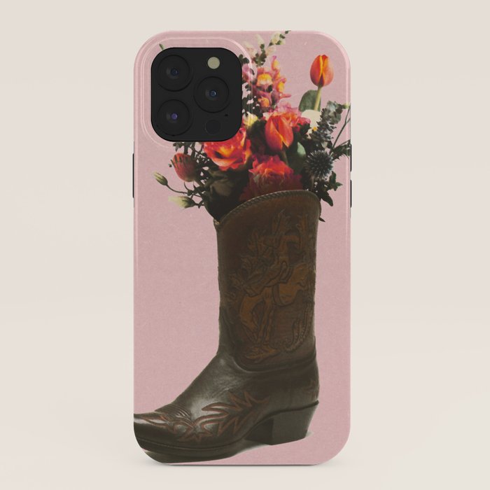 A Cowboy Boot With Spring Bouquet iPhone Case