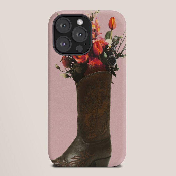 A Cowboy Boot With Spring Bouquet iPhone Case