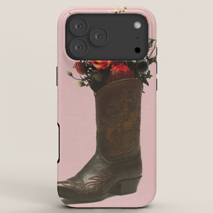 A Cowboy Boot With Spring Bouquet iPhone Case