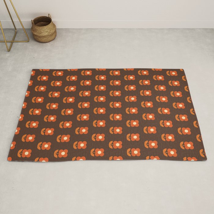 70s Flower Pattern #1 Rug