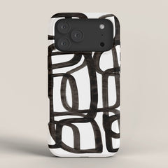 Writing On The Wall' Mid Century Modern Fun Abstract Shapes  iPhone Case