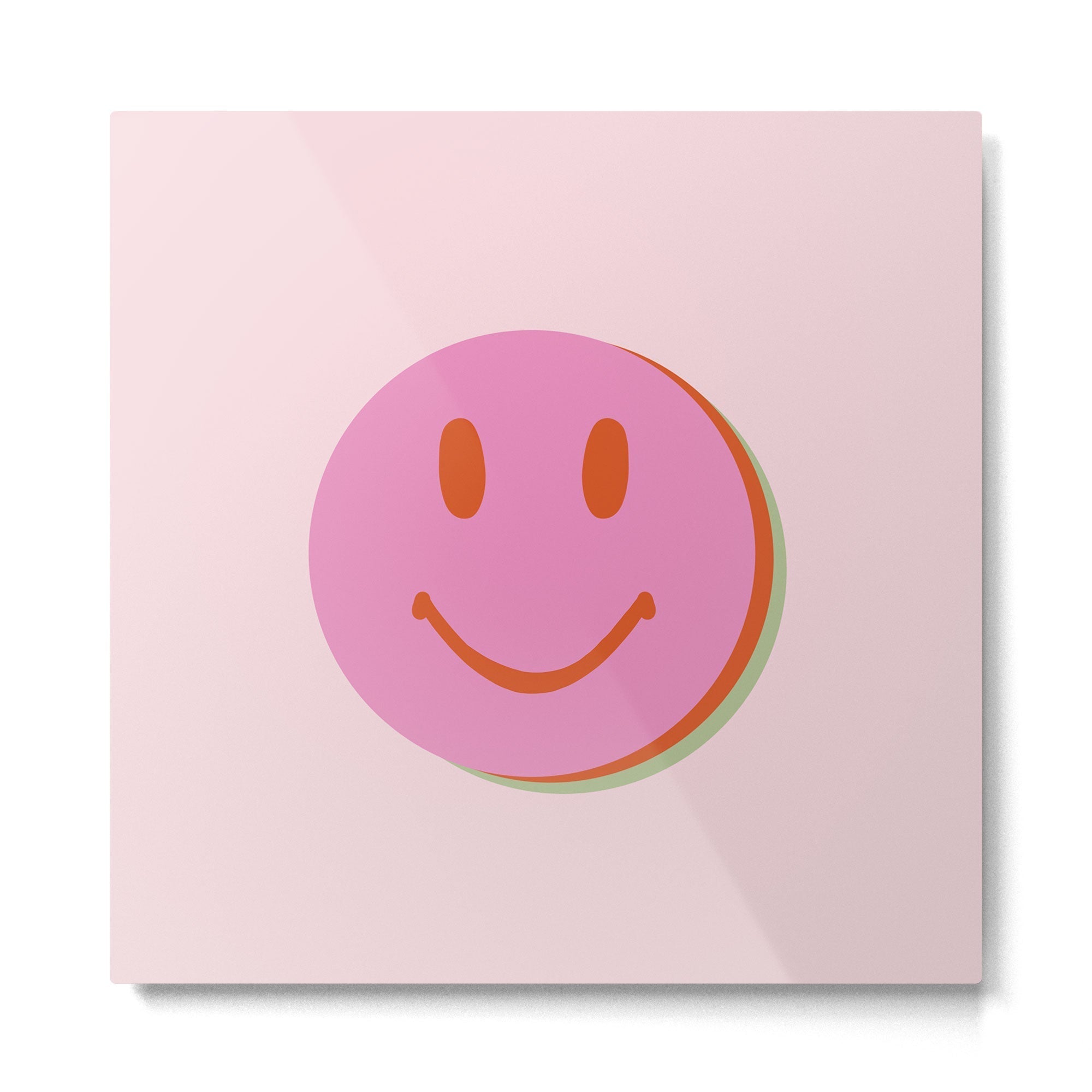 70s retro pink smiles pattern  Metal Print