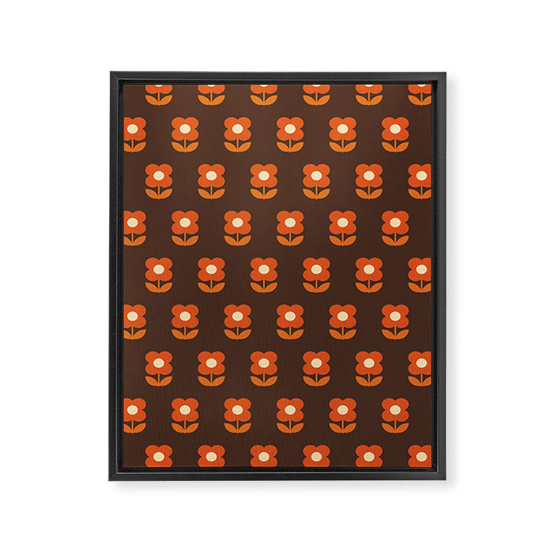 70s Flower Pattern #1 Framed Canvas Print