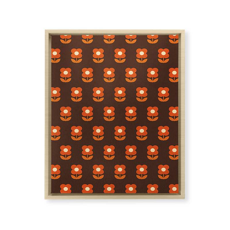 70s Flower Pattern #1 Framed Canvas Print