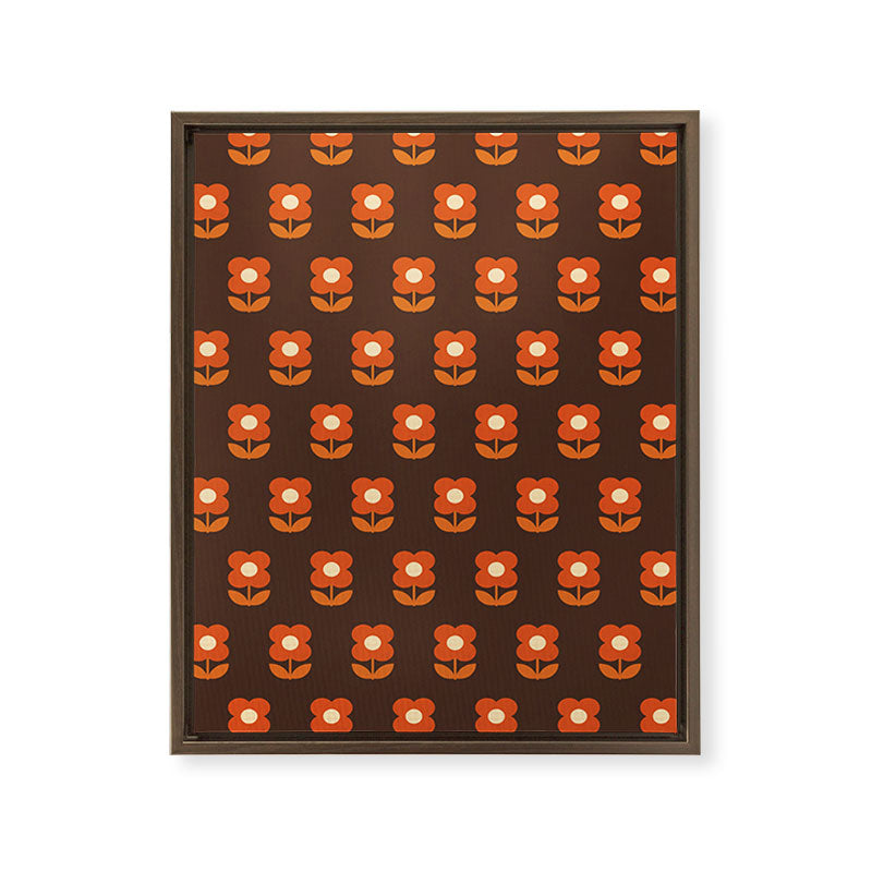 70s Flower Pattern #1 Framed Canvas Print