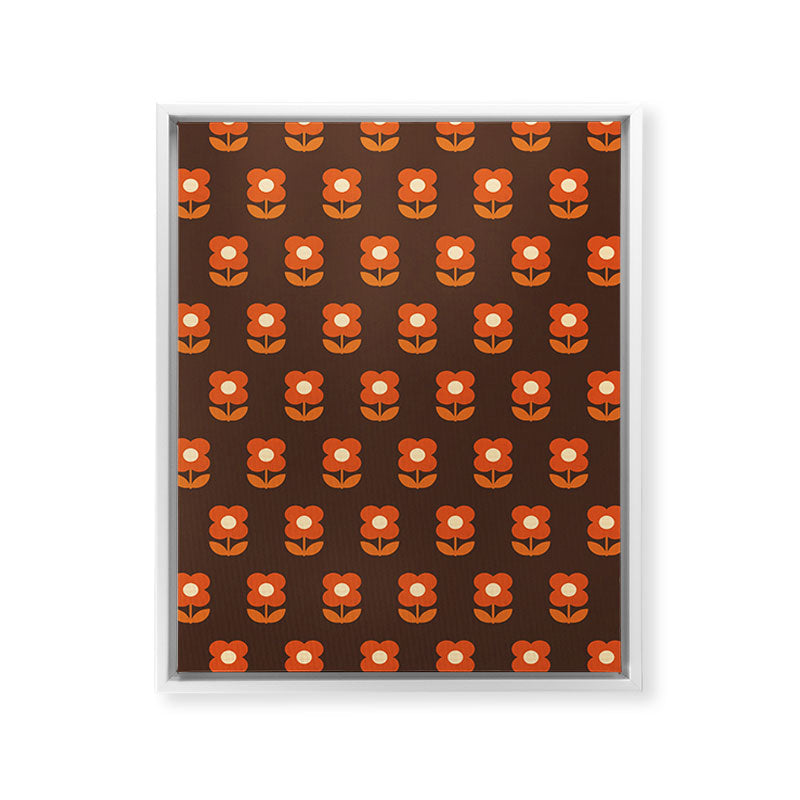 70s Flower Pattern #1 Framed Canvas Print