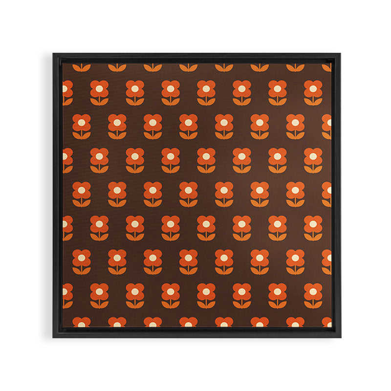70s Flower Pattern #1 Framed Canvas Print