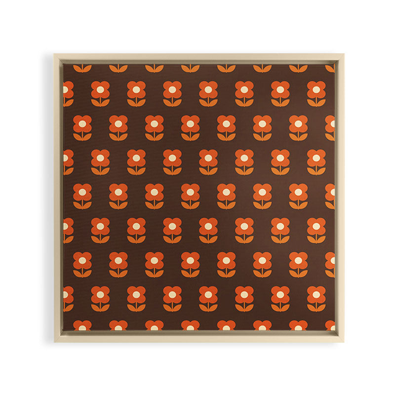 70s Flower Pattern #1 Framed Canvas Print