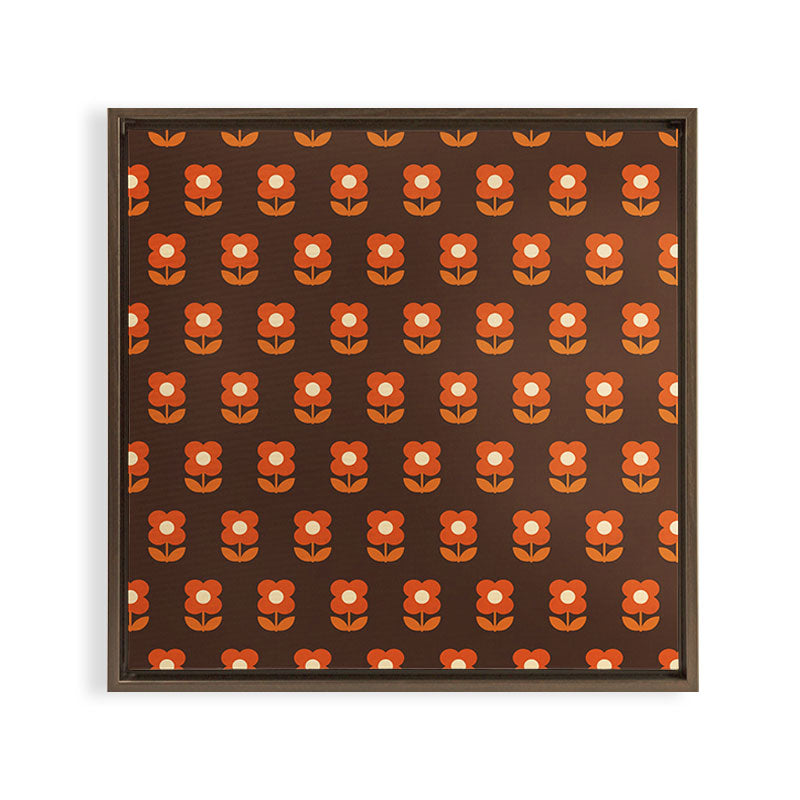 70s Flower Pattern #1 Framed Canvas Print