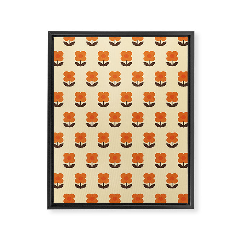 70s Flower Pattern #2 Framed Canvas Print