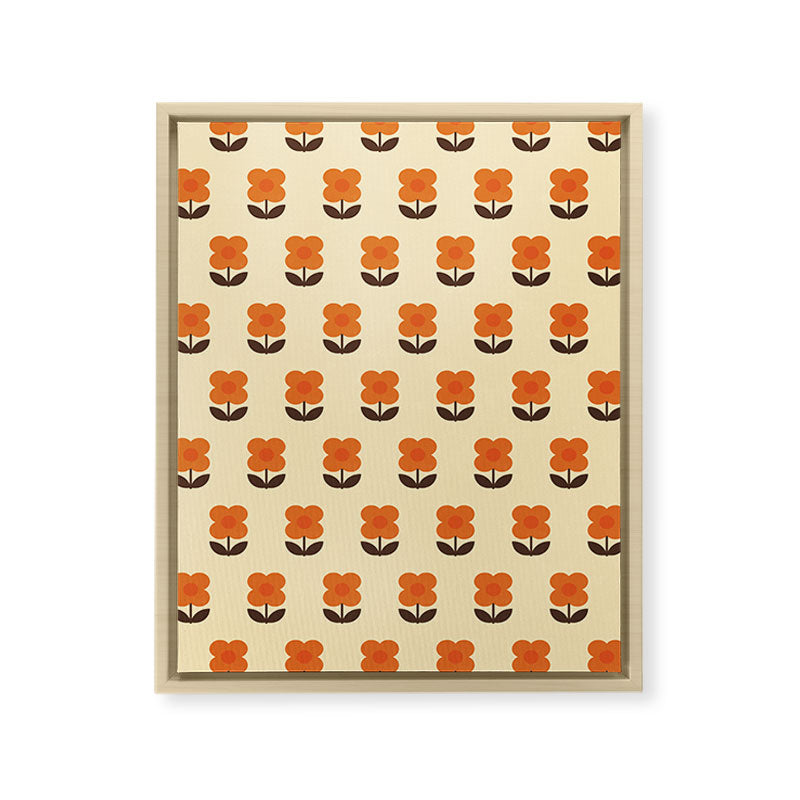 70s Flower Pattern #2 Framed Canvas Print