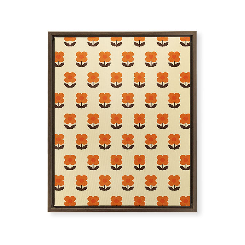 70s Flower Pattern #2 Framed Canvas Print
