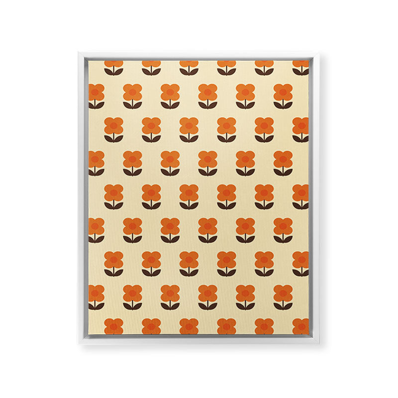 70s Flower Pattern #2 Framed Canvas Print