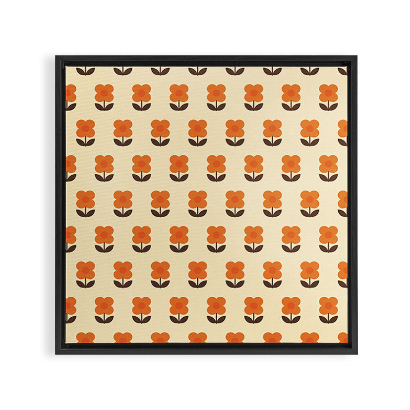 70s Flower Pattern #2 Framed Canvas Print