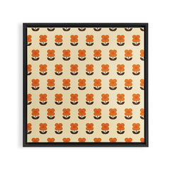 70s Flower Pattern #2 Framed Canvas Print