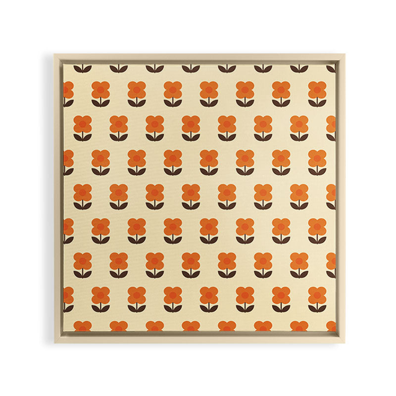 70s Flower Pattern #2 Framed Canvas Print
