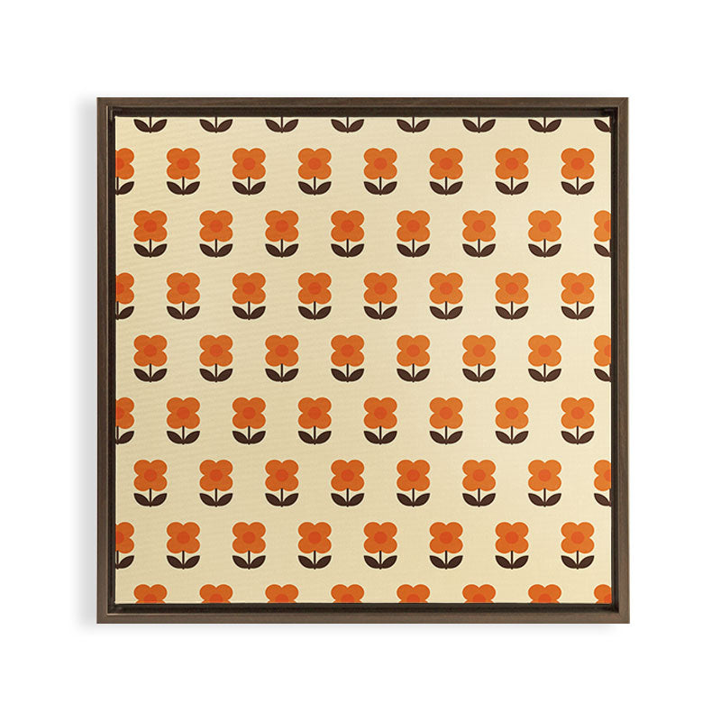 70s Flower Pattern #2 Framed Canvas Print