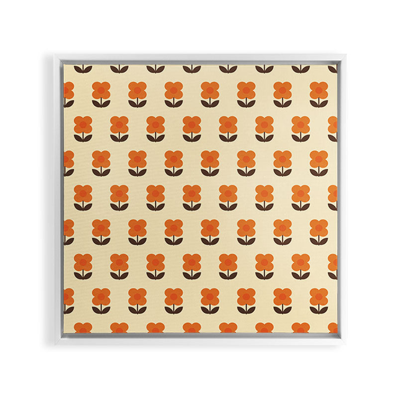 70s Flower Pattern #2 Framed Canvas Print