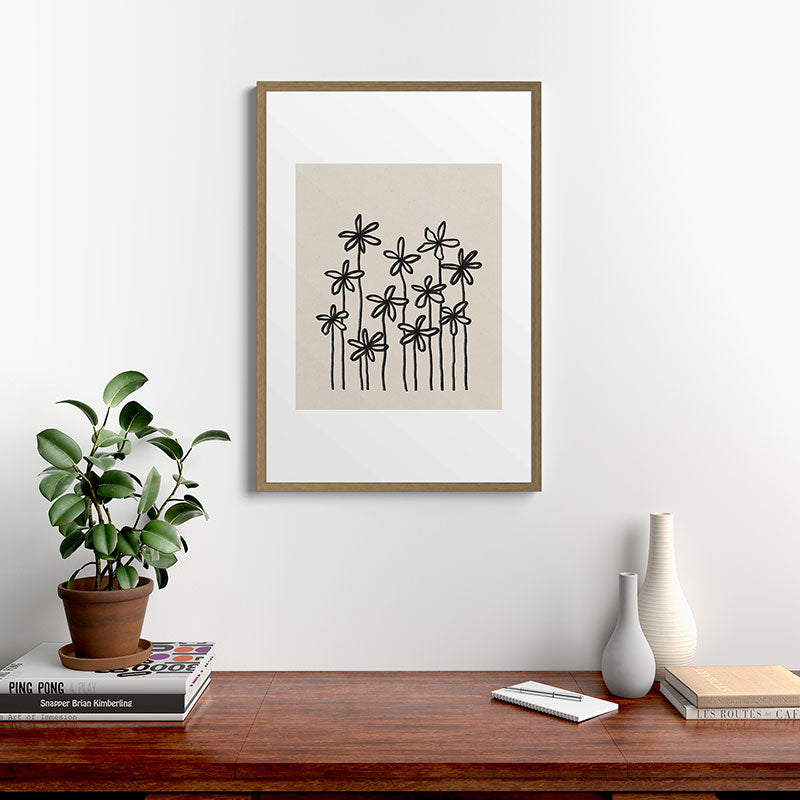 A Field Of Flowers Framed Art Print
