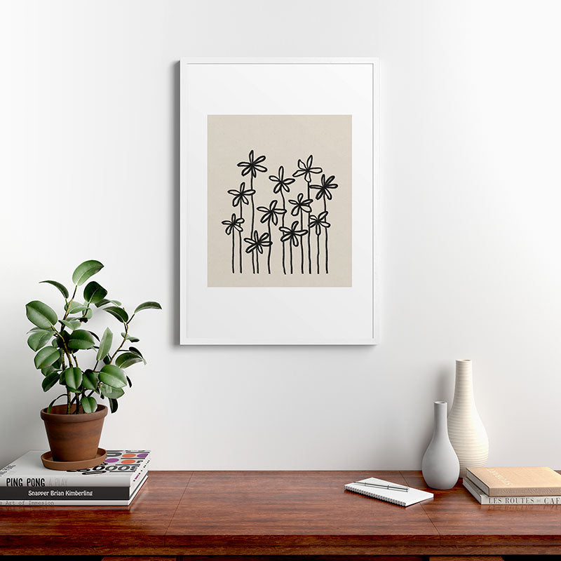 A Field Of Flowers Framed Art Print
