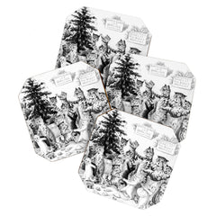 Cats Decorating The Christmas Tree' Vintage Cat Art by Louis Wain Coaster