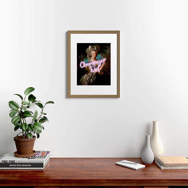 Champagne Diet' Marie Antoinette  Framed Art Print
