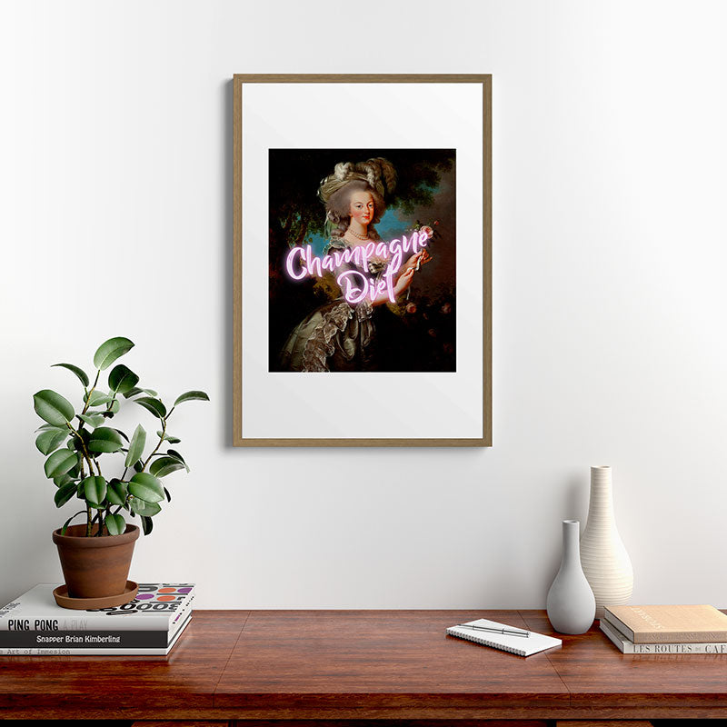 Champagne Diet' Marie Antoinette  Framed Art Print