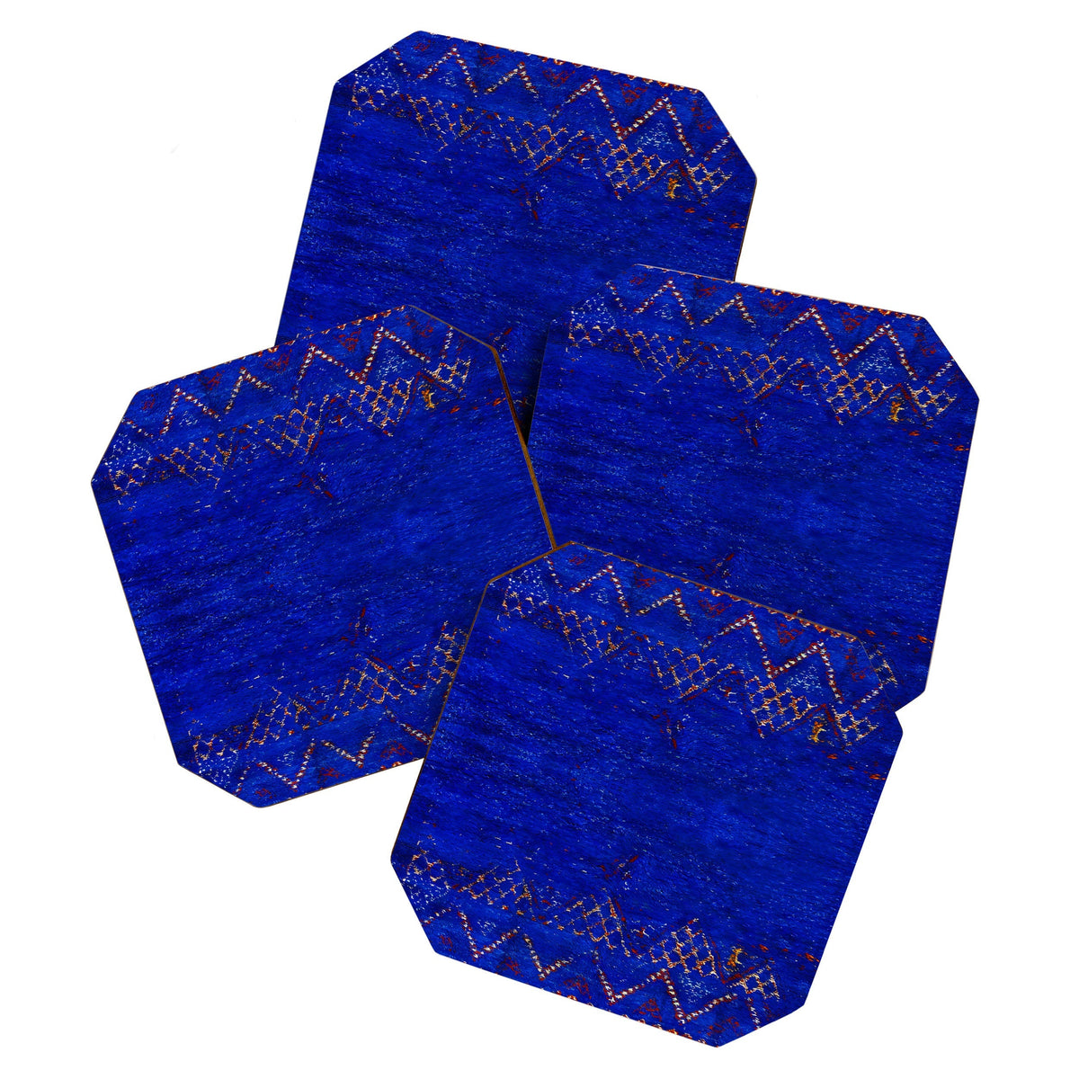 -A5- Royal Calm Blue Bohemian Moroccan Artwork. Coaster