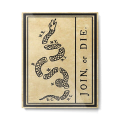 1776 "Join, or Die" Revolutionary War flag with 13 colonies, snake & no colors by Benjamin Franklin Metal Print