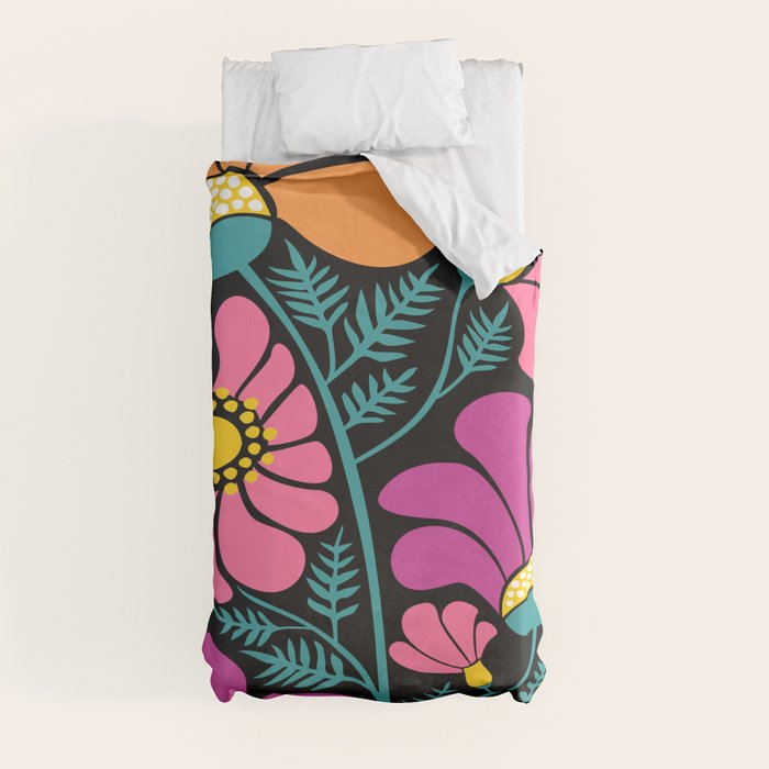 70s Disco Garden Duvet Cover
