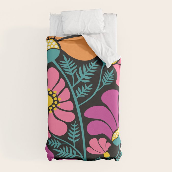 70s Disco Garden Duvet Cover
