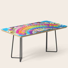 1997 Neon Rainbow Spirit Board Coffee Table