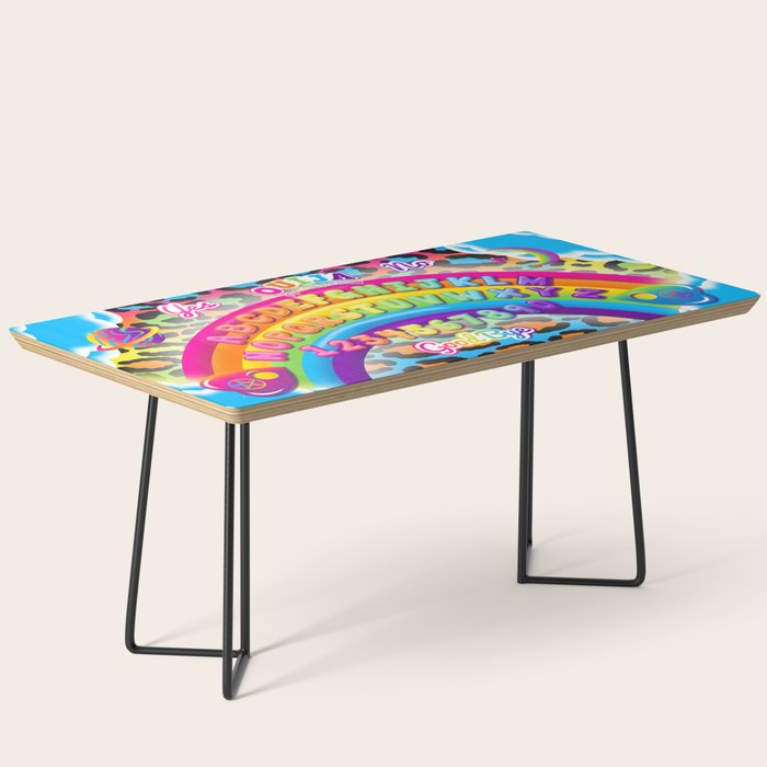 1997 Neon Rainbow Spirit Board Coffee Table
