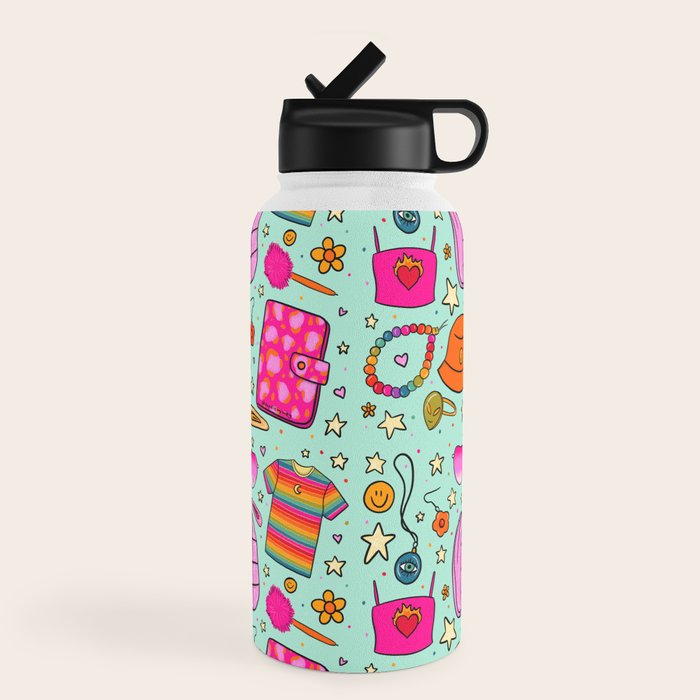 90's Things Print Water Bottle
