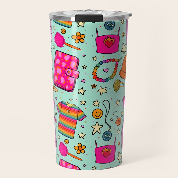 90's Things Print Travel Mug