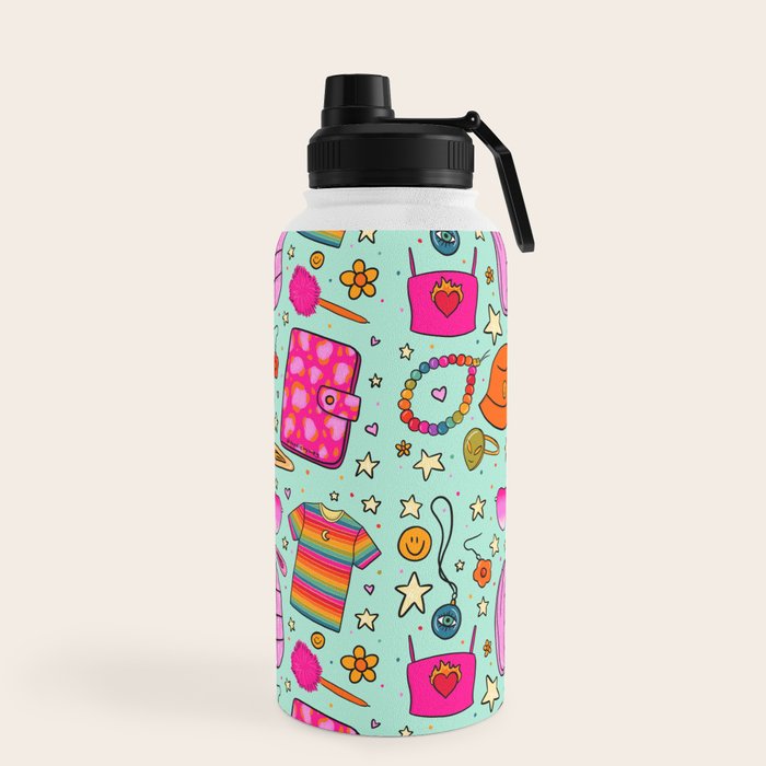 90's Things Print Water Bottle