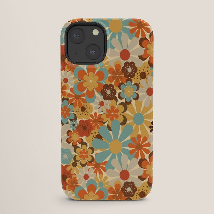 70's Retro Floral Patterned Prints iPhone Case
