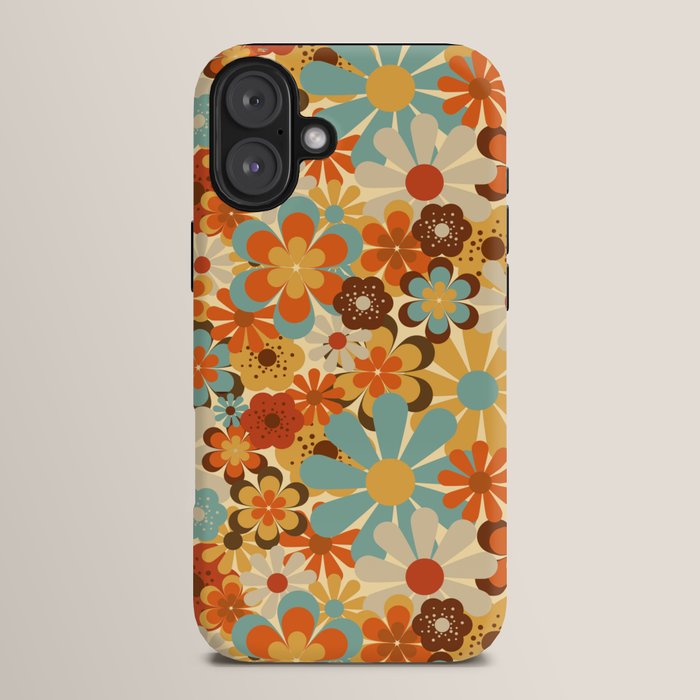 70's Retro Floral Patterned Prints iPhone Case
