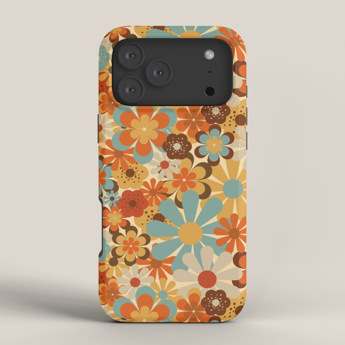 70's Retro Floral Patterned Prints iPhone Case