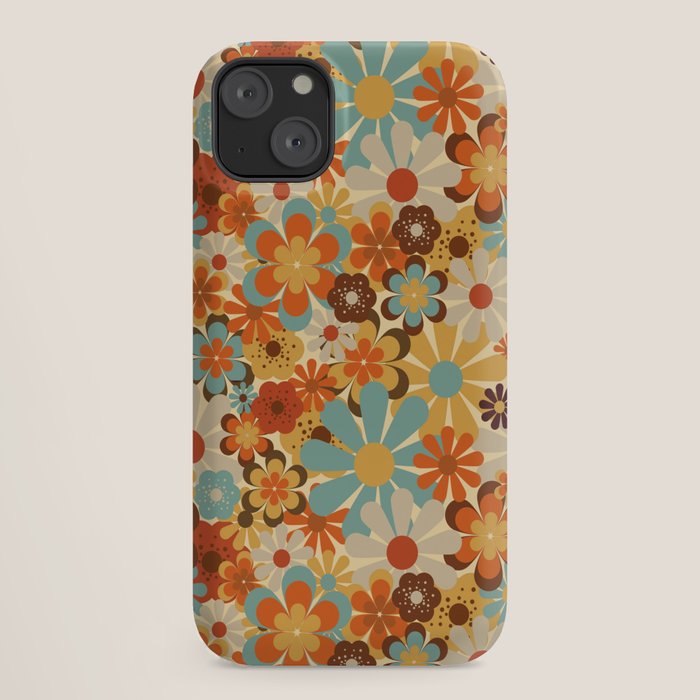 70's Retro Floral Patterned Prints iPhone Case